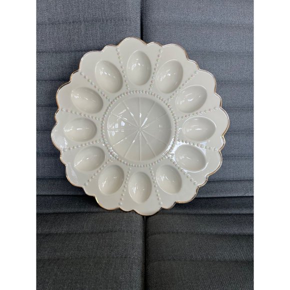 Mikasa Other - Mikasa Ivory Gold Trim With Pastel Accents Fine China Egg Platter